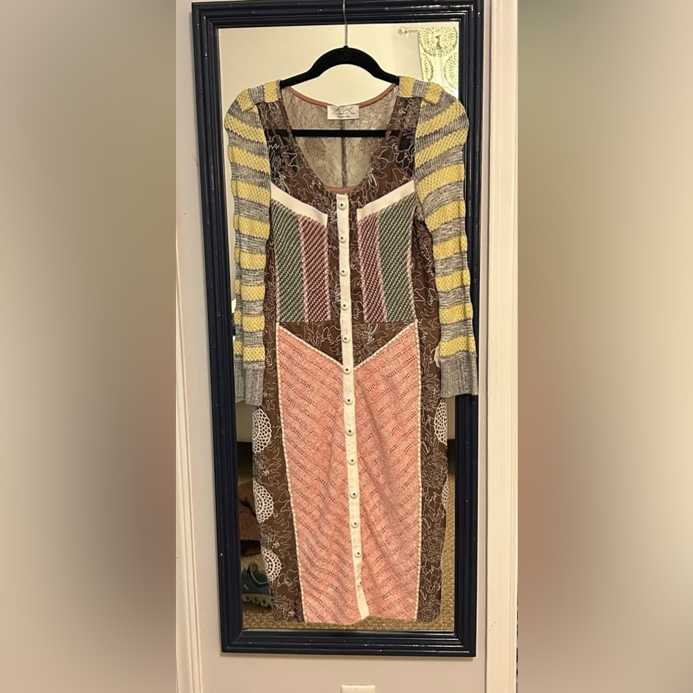 BYRON LARS BEAUTY MARK Multi Color, Multi Media Embroidered Dress Size 2